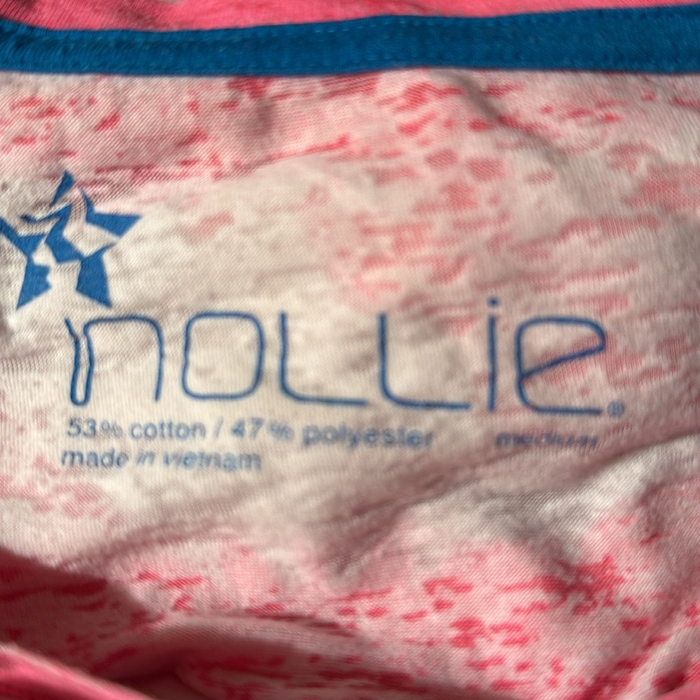 Nollie Pink and White “Burnout” Long Sleeve Tee Size Medium - Picture 2 of 3